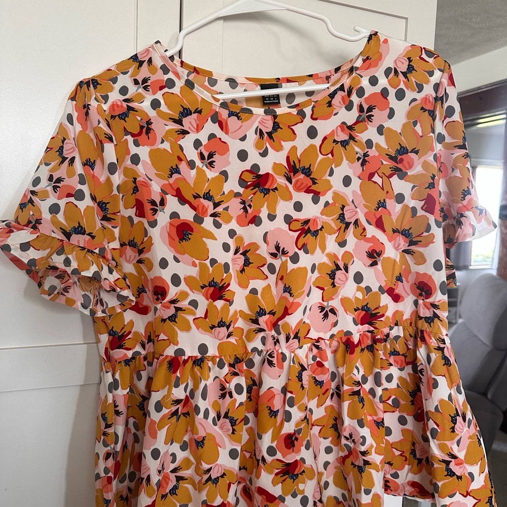 Floral Ruffle Sleeve Dress